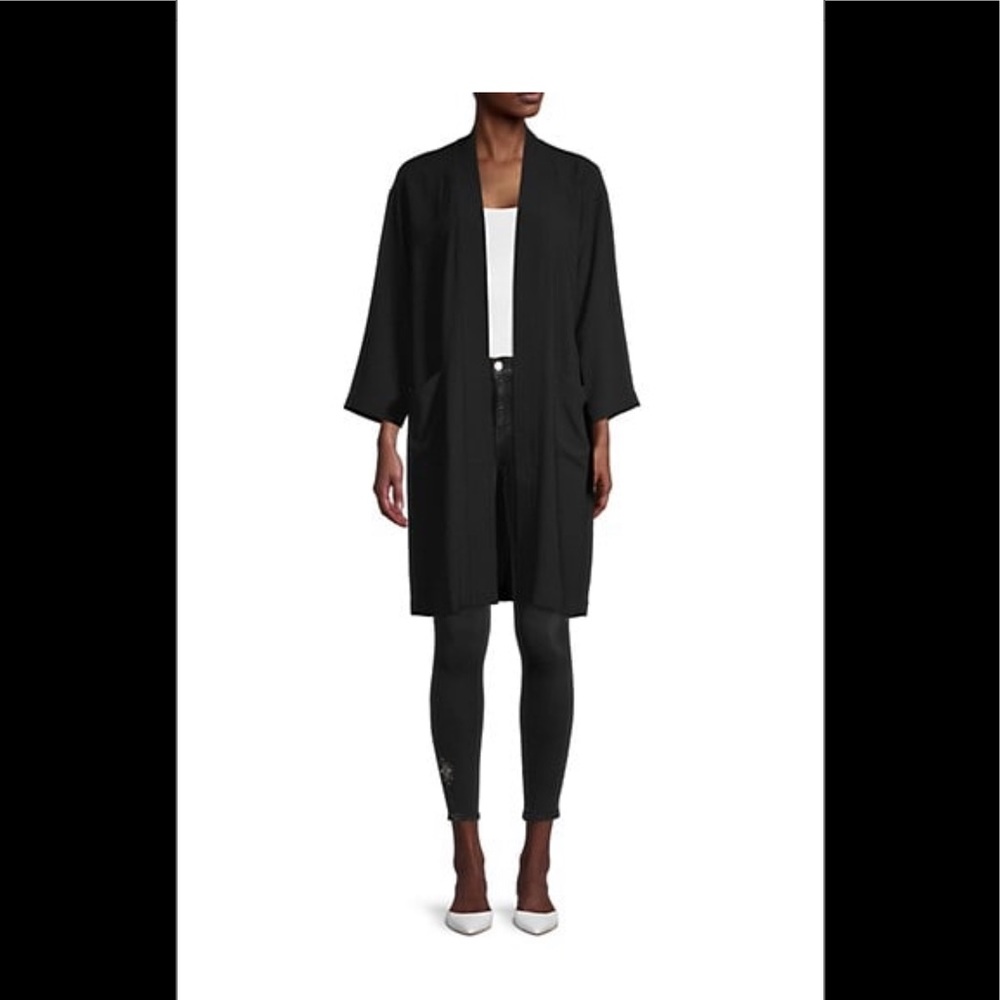 Eileen Fisher Loden Green M EUC washable Silk Cardigan - Picture 2 of 9